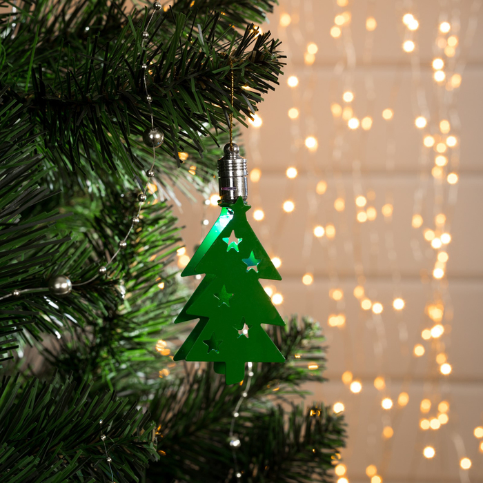 Подвеска световая "Елка" (батарейки в комплекте), 9,5 см, 1 LED, RGB