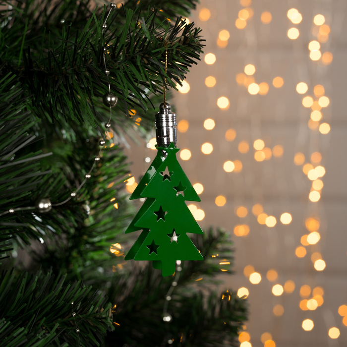 Подвеска световая "Елка" (батарейки в комплекте), 9,5 см, 1 LED, RGB