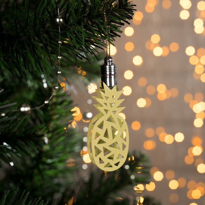 Подвеска световая "Ананас" (батарейки в комплекте), 8,5 см, 1 LED, RGB