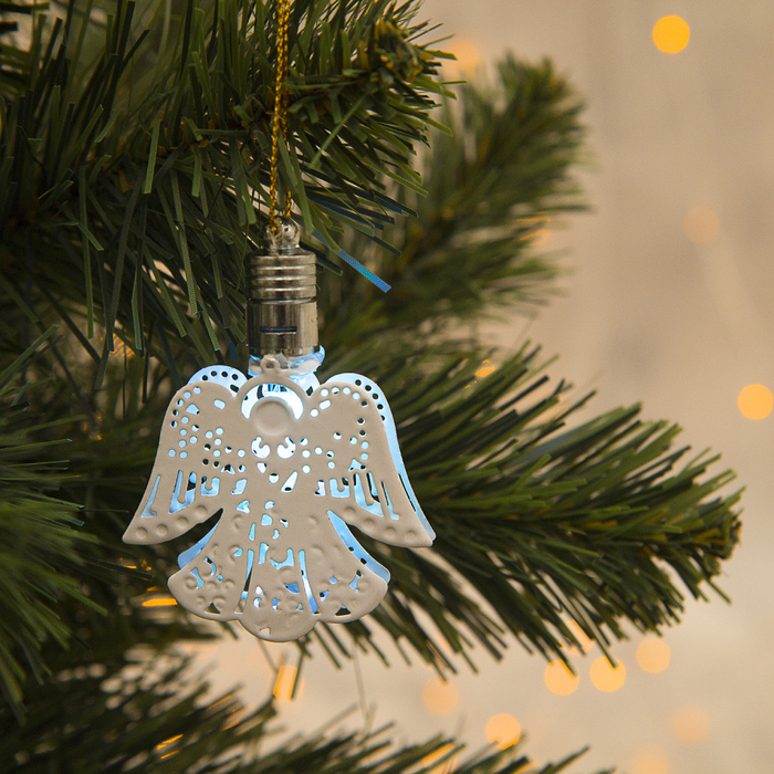 Подвеска световая "Ангел" (батарейки в комплекте), 7 см, 1 LED, ТЕПЛО-БЕЛЫЙ