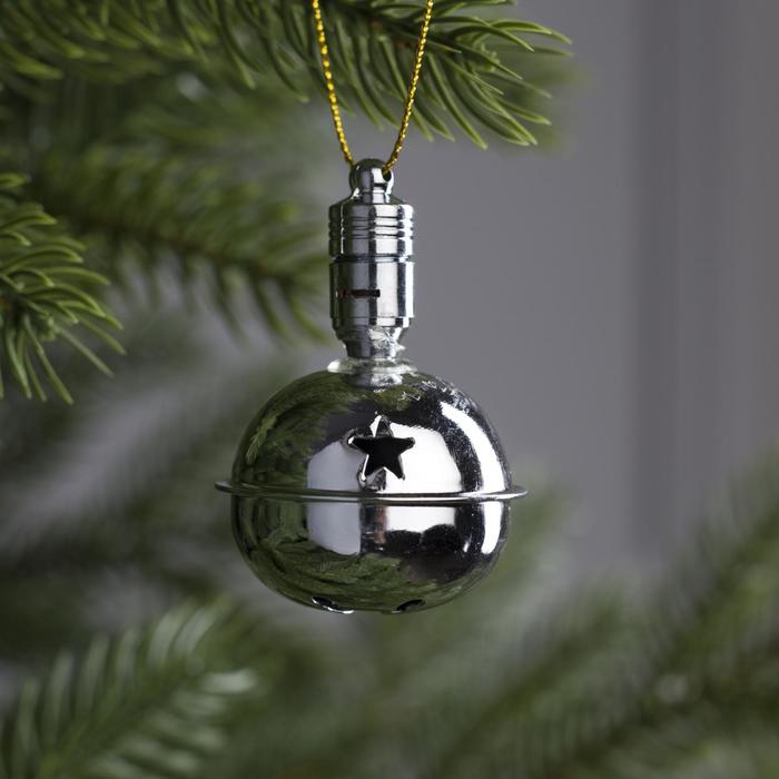 Подвеска световая "Погремушка серебряная" (батарейки в комплекте), 5,5 см, 1 LED, RGB