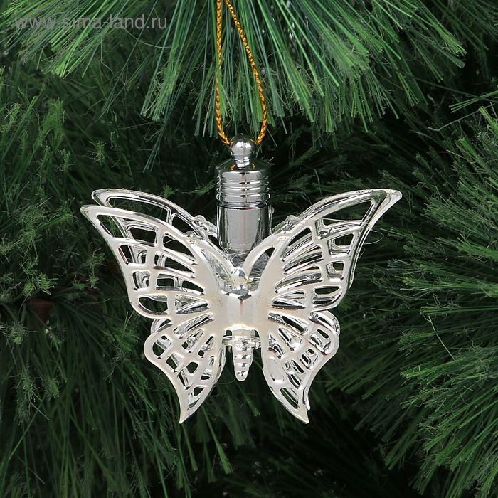 

Светодиодная подвеска «Серебристая бабочка» 5.5 см, батарейки, свечение мульти (RGB)