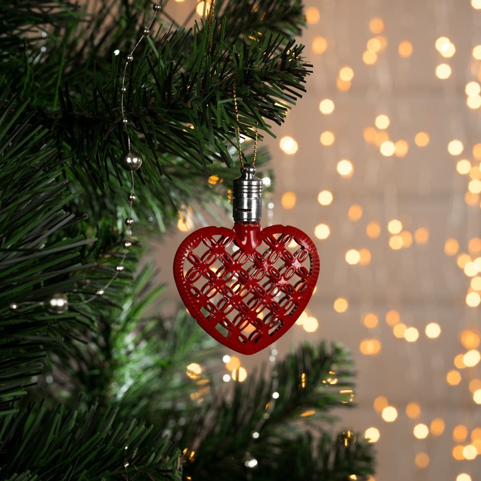 Подвеска световая "Сердце красное" (батарейки в комплекте), 7,5 см, 1 LED, RGB