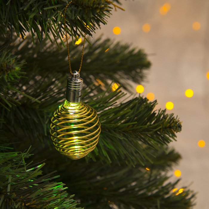 Подвеска световая "Пружинка золотистая" (батарейки в комплекте), 7 см, 1 LED, RGB