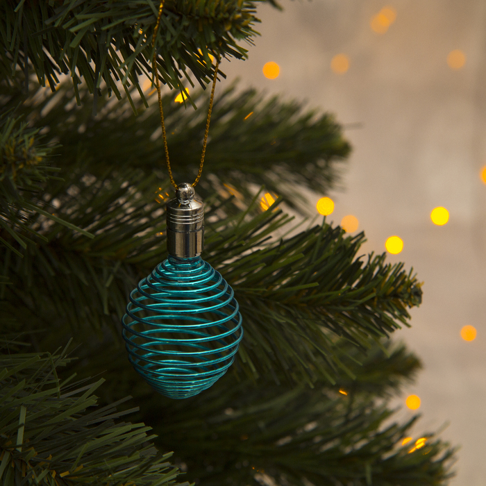 Подвеска световая "Пружинка синяя" (батарейки в комплекте), 7 см, 1 LED, RGB