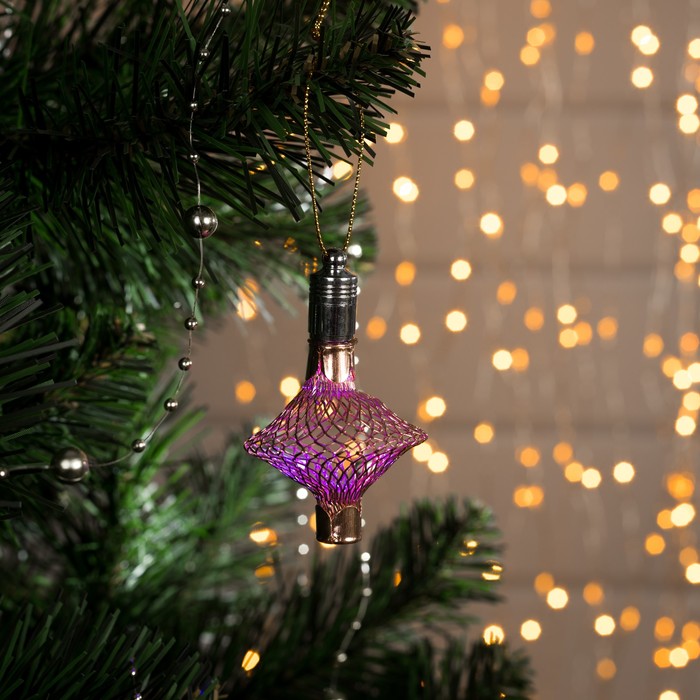 Подвеска световая "Фонарик медный" (батарейки в комплекте), 7 см, 1 LED, МУЛЬТИ