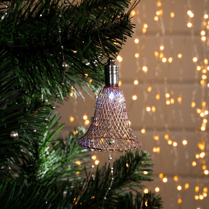 Подвеска световая "Колокольчик медный" (батарейки в комплекте), 7 см, 1 LED, RGB