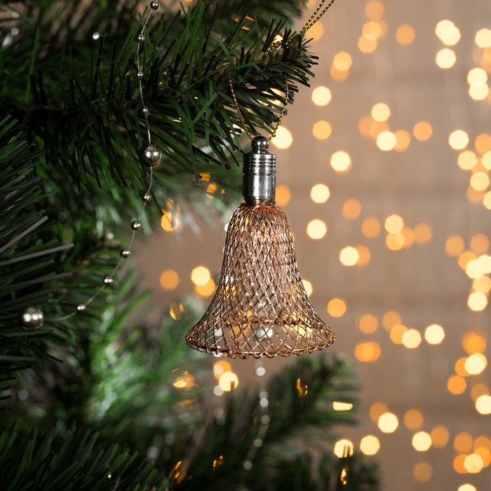 Подвеска световая "Колокольчик медный" (батарейки в комплекте), 7 см, 1 LED, RGB