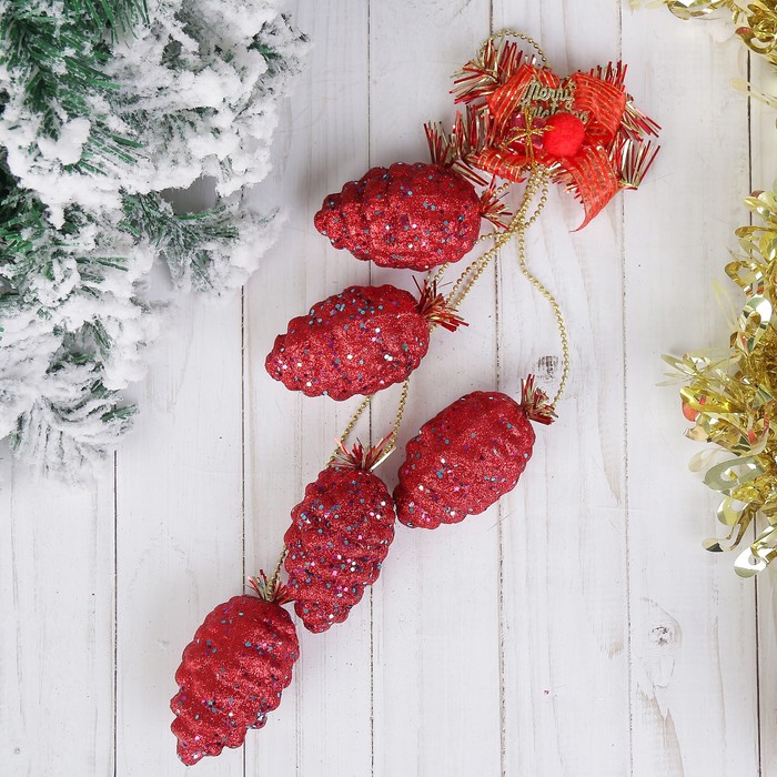 Украшение новогоднее "Шишки" 29 см, микс