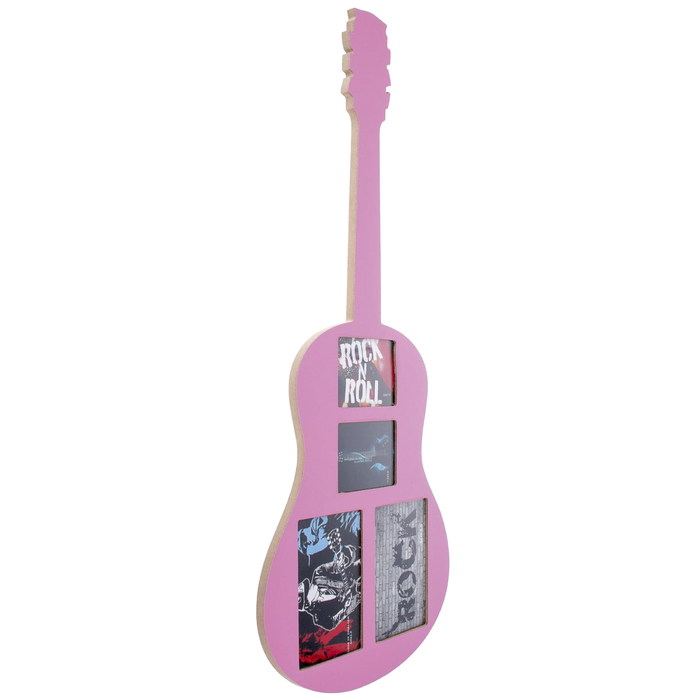 Фоторамка на 4 фото 7,5х10 см, 10х15 см "Гитара-классика" розовый