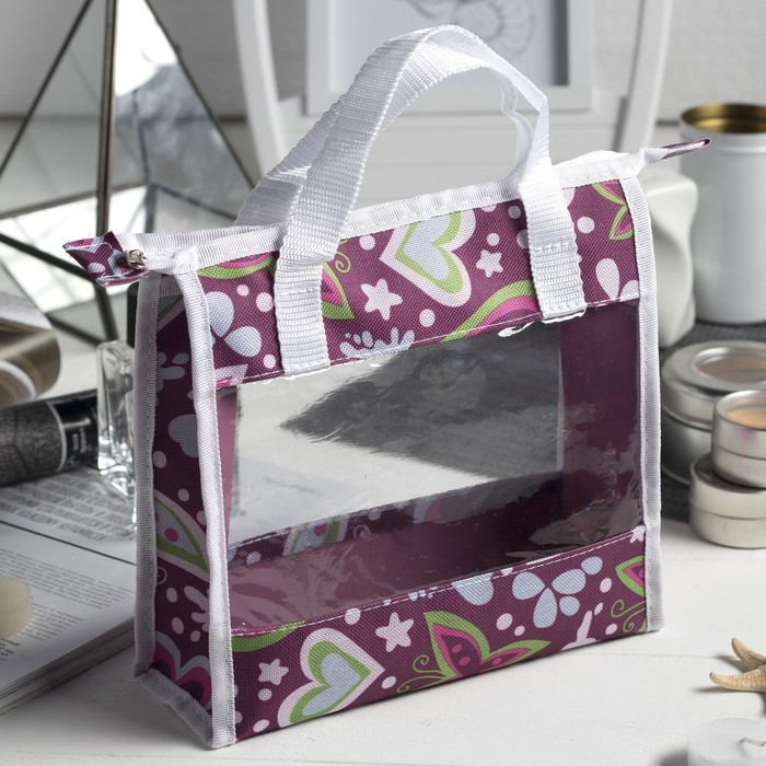 Косметичка банная "Фитнес", отделение на молнии, цвет белый/розовый