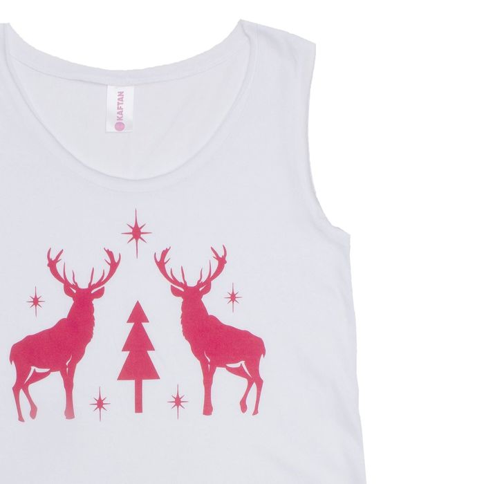 Майка женская KAFTAN "Новый год", белый, р-р 50-52, 100% хлопок