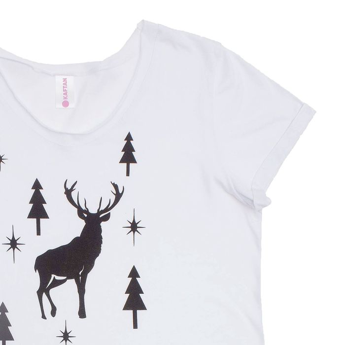 Футболка женская KAFTAN "Новый год", белый, р-р 42-44, 100% хлопок