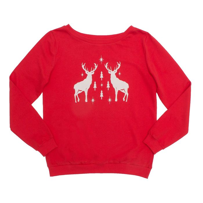 Толстовка женская KAFTAN "Новый год", красный, р-р50-52 100% хлопок