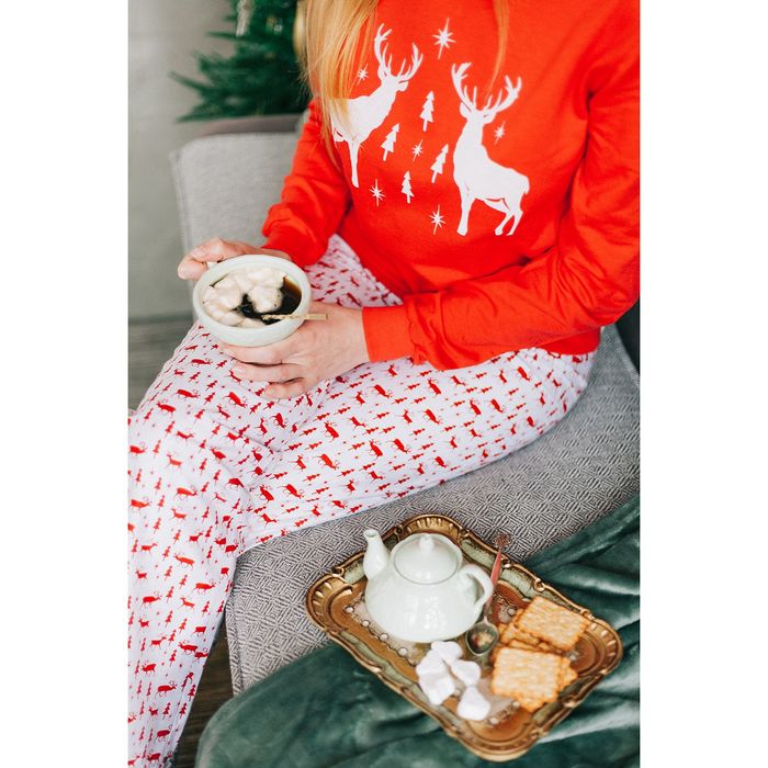 Толстовка женская KAFTAN "Новый год", красный, р-р50-52 100% хлопок