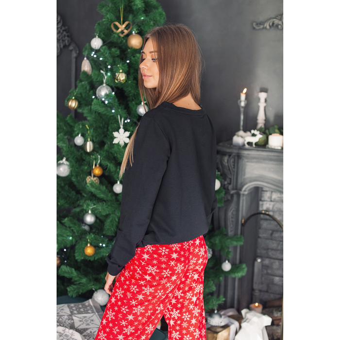 Толстовка женская KAFTAN "Новый год!", чёрный, размер 50-52, 100% хлопок