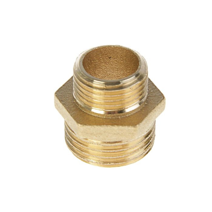 Ниппель переходной "Никифоров", 1/2" х 3/8" наружная резьба, латунь