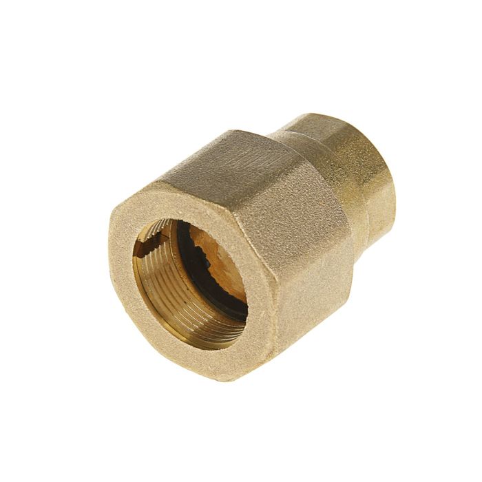 Муфта соединительная зажимная "Никифоров", внутренняя резьба, 1/2"х22, латунь