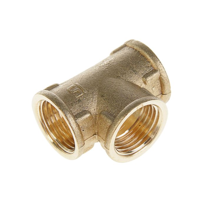 Тройник "Никифоров", 1/2", внутренняя/внутренняя/внутренняя резьба, латунь