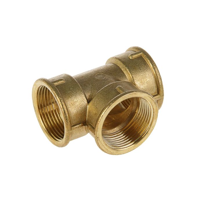 Тройник "Никифоров", 1 1/4", внутренняя/внутренняя/внутренняя резьба, латунь