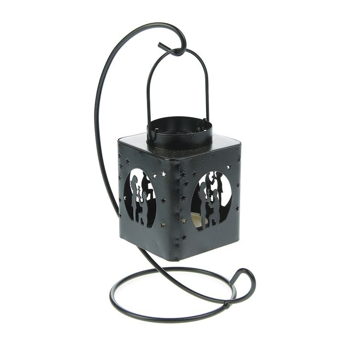 Подсвечник металл 1 свеча "Предложение" черный 23х10х10 см