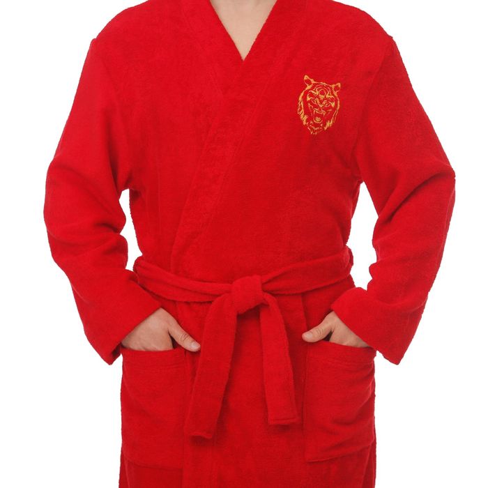 Халат махровый мужск."Тигр" р-р 56-58, 340 г/м2, хл.100% с AIRO