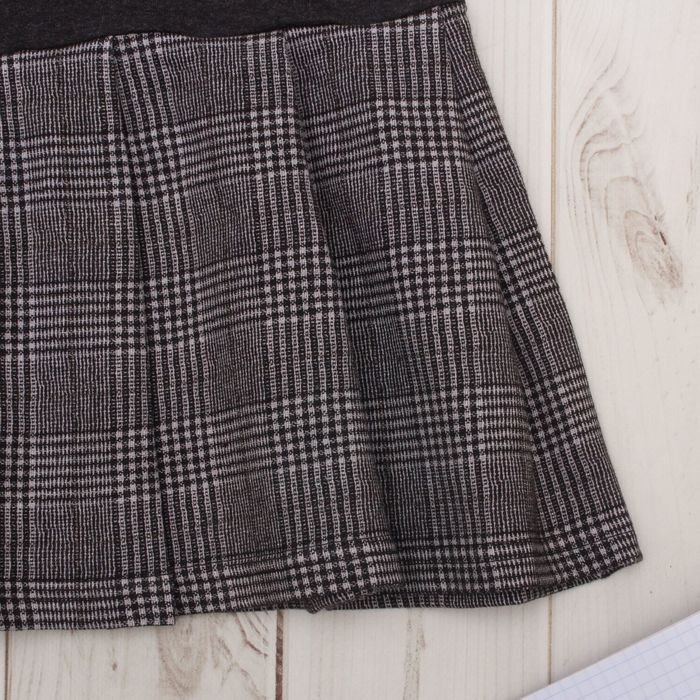 Платье для девочки "Школьная пора", рост 146 см (76), цвет антрацит, принт серце ДПД685858