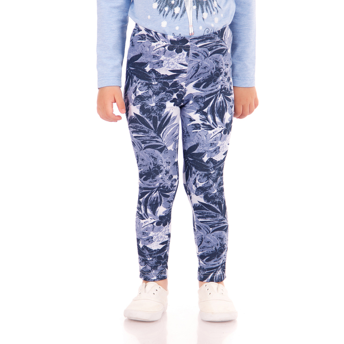 Рейтузы для девочек "Страна чудес", рост 92 см (50), цвет голубой, принт цветы ДРЛ894804н