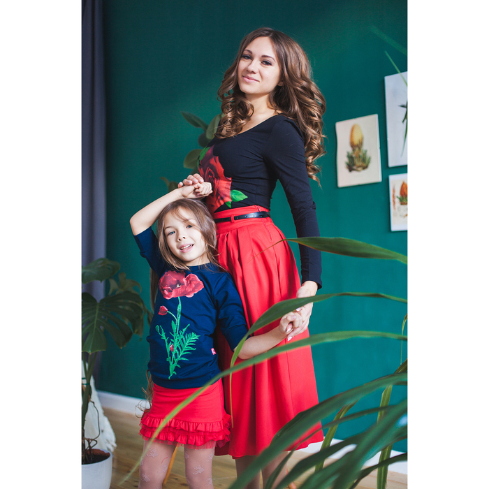 Джемпер для девочки "Маки", рост 110 см (56), цвет тёмно-синий