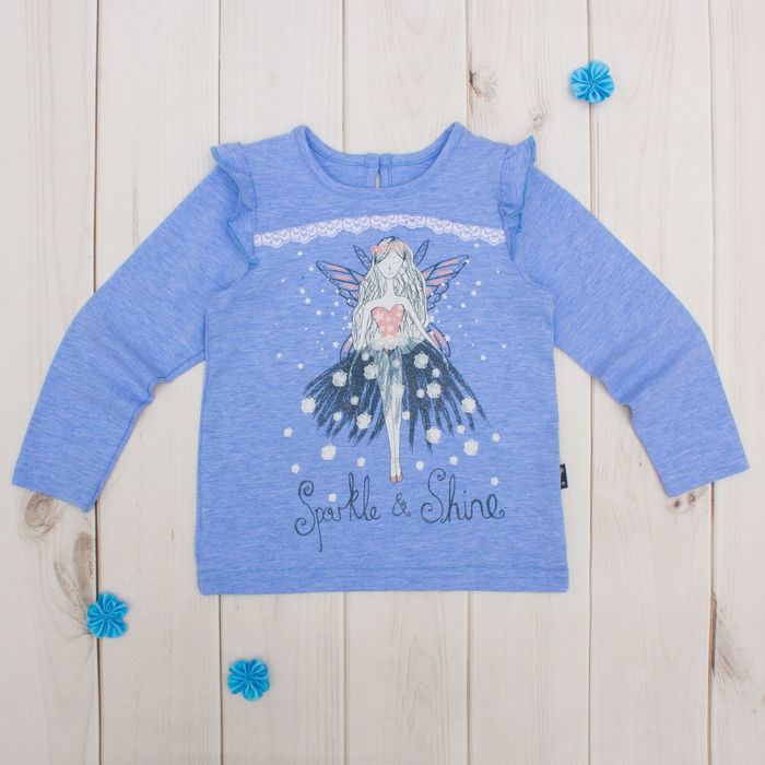 Джемпер для девочки "Страна чудес", рост 110 см (56), цвет голубой, принт фея