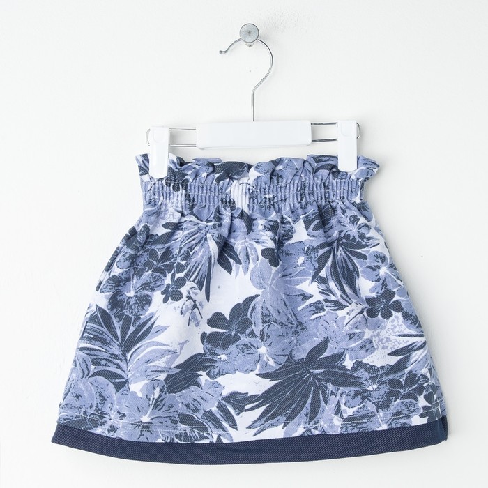 Юбка для девочки "Страна чудес", рост 104 см (54), цвет голубой, принт цветы