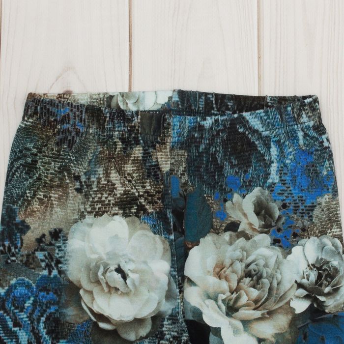 Рейтузы для девочек "Ноктюрн", рост 122 см (62), цвет синий, принт розы ДРЛ894820н