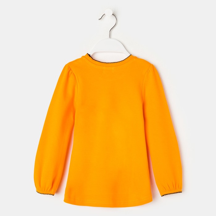 Джемпер для девочки "Мурлыка", рост 98 см (52), цвет оранжевый, принт кот ДДД041067