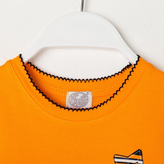 Джемпер для девочки "Мурлыка", рост 110 см (56), цвет оранжевый, принт кот ДДД041067