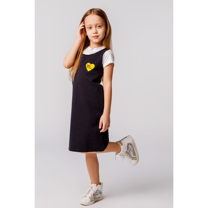 Сарафан для девочки "Каприз", рост 128 см (64), цвет чёрный