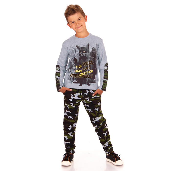 Брюки для мальчика "Хищники", рост 140 см (72), цвет камуфляж