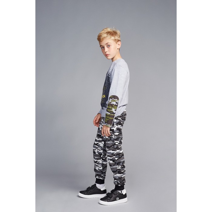 Джемпер для мальчика "Хищники", рост 134 см (68), цвет серый, принт лис ПДД391070