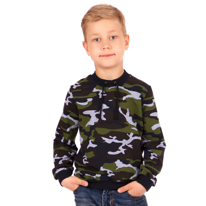 Джемпер для мальчика "Хищники", рост 140 см (72), цвет камуфляж ПДД397858н