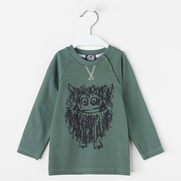 Джемпер для мальчика "Монстрики", рост 92 см (54), цвет оливковый