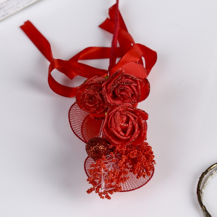 Декор для творчества "Букет из роз с колоском" МИКС 21х6х6 см