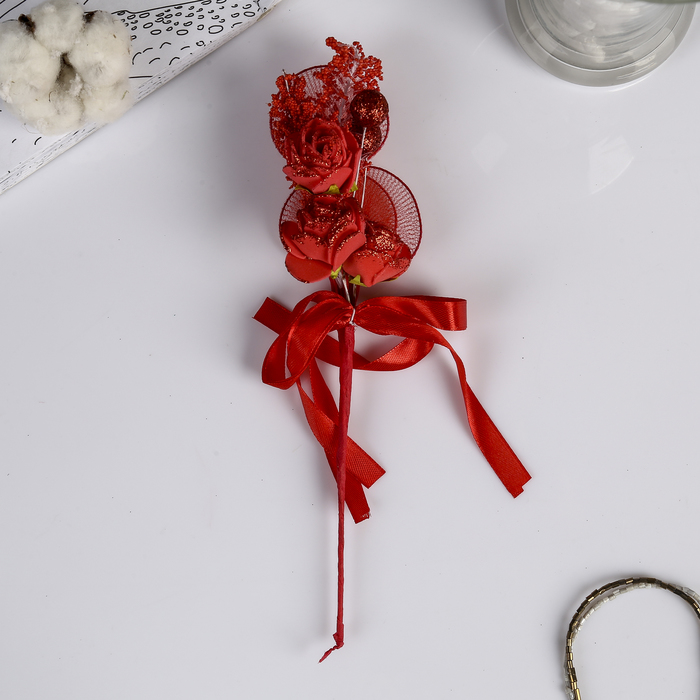 Декор для творчества "Букет из роз с колоском" МИКС 21х6х6 см