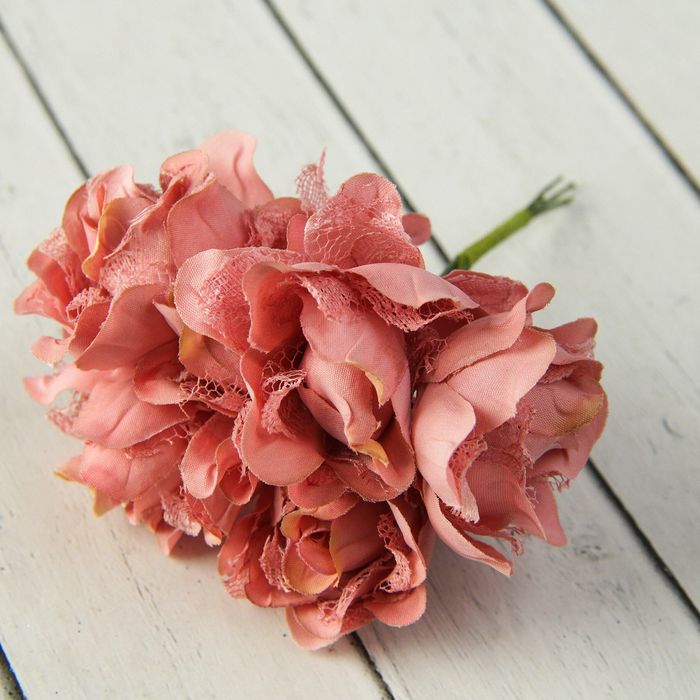 Декор для творчества "Розы" (набор-букет 6 цветков) 11 см d=3,5 см МИКС