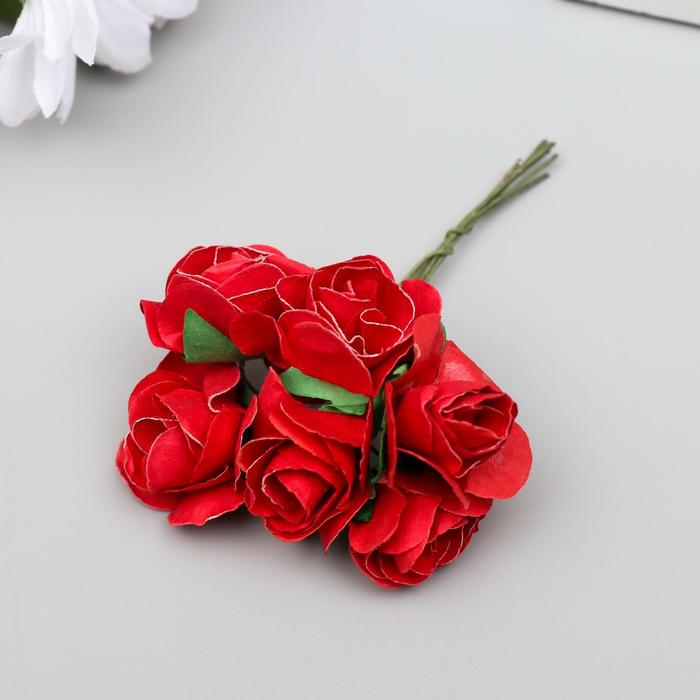 Декор для творчества ткань "Бутон розы" d=4 см МИКС