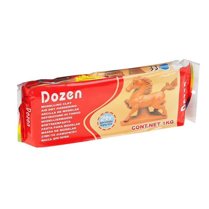 Масса для лепки - искусственная глина, 1000 гр, цвет натуральный