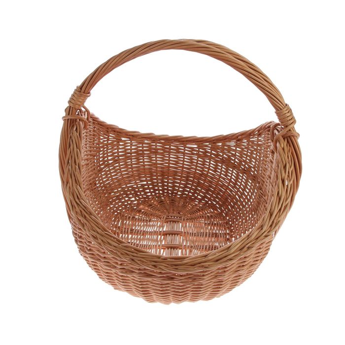 Дровница из прута с рельефными боками «Жозефина». Дно - 40х25 см, Верх - 50х42 см, Н= 15/25