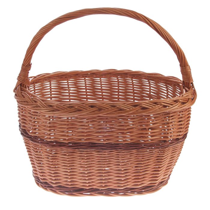 Корзина «Высокая» с продольной ручкой, 12-15л,дно 25х16 см, верх 35х22 см,Н=31/44см