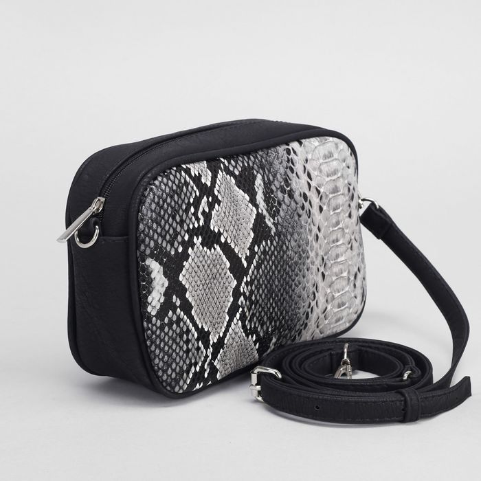 Сумка женская на молнии, 1 отдел, регулируемый ремень, цвет серый