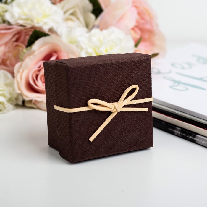 Коробка подарочная, коричневый, 7 х 7 х 5 см