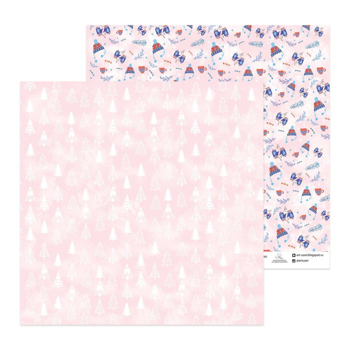 Бумага для скрапбукинга «Вязаные подарки», 30,5 × 30,5 см 180 гр/м