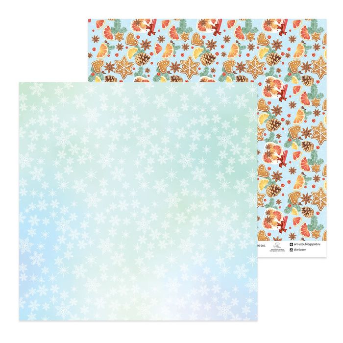 Бумага для скрапбукинга «Имбирные пряники», 30,5 × 30,5 см 180 гр/м